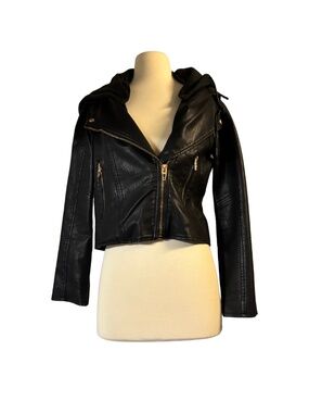 BLANKNYC Leather Jacket with hood